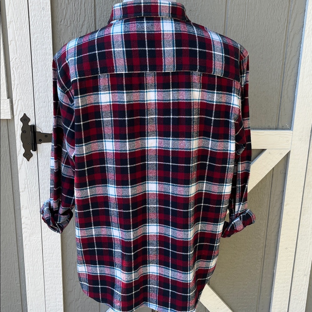 Stanley Red & Black Plaid Cotton Flannel Long Sleeve Button Shirt Men's Size XXL - Picture 6 of 7